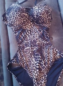 A one piece back out swim suit